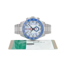 Rolex Yacht-Master II with Card 44mm Steel White Dial Blue Ceramic Oyster 116680