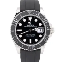 MINT PAPERS ROLEX YACHT-MASTER BLACK 18K WHITE GOLD OYSTERFLEX 42MM 226659 BOX