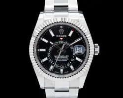 ROLEX SKY DWELLER 326934 STEEL BLACK DIAL WITH BOX AND PAPERS