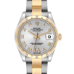 ROLEX DATEJUST 31 MIDSIZE STEEL YELLOW GOLD DIAMOND LADIES WATCH 178343 BOX CARD