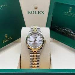 ROLEX DATEJUST 31 NEW 2025 SILVER DIAMOND TWO TONE YELLOW GOLD FLUTED JUBILEE