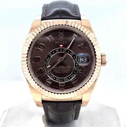 ROLEX SKY-DWELLER AUTOMATIC 42MM 18K ROSE GOLD CHOCOLATE DIAL MEN'S WATCH 326135