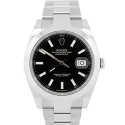 MINT PAPERS 2022 ROLEX DATEJUST 41 BLACK STAINLESS STEEL OYSTER 41MM 126300 BOX