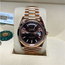 ROLEX DAY-DATE 228235 ROSE GOLD CHOCOLATE DIAL 2023 PRESIDENT BRACELET