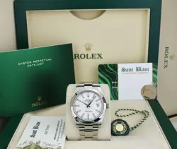 ROLEX STAINLESS STEEL DATEJUST 41 WHITE INDEX DIAL OYSTER BAND 126300 SANT BLANC