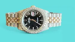ROLEX DATEJUST 116231 36MM 18K SS FULLY ICED BAND 2005-06 OYSTER PER (SS2144556)