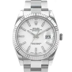 ROLEX DATEJUST 41 126334 41MM WHITE INDEX STEEL OYSTER FLUTED  MENS WATCH