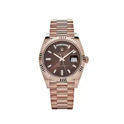 ROLEX DAY-DATE 228235 ROSE GOLD CHOCOLATE BAGUETTE DIAMOND DIAL