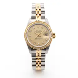 Womens Rolex 26MM Datejust SS/Yellow Gold Jubilee 1.5 CTW Diamonds Bezel Watch