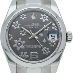 ROLEX DATEJUST 31 BOYS WATCH FLOWER DIAL 178240 STAINLESS STEEL WOMENWATCH G...