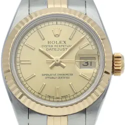ROLEX DATEJUST LADIES WATCH OVERHAULED 69173(S) K18YG/STAINLESS STEEL WOMENW...