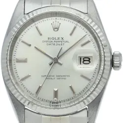 ROLEX DATEJUST MEN'S WATCH TRITIUM ANTIQUE OVERHAULED 1601(2) K18WG/STAINLES...