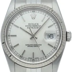 ROLEX DATEJUST MEN'S WATCH 16234(F) K18WG/STAINLESS STEEL MENSWATCH SILVER USED