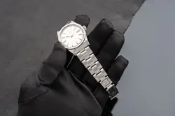 Rolex Date 1501 Silver Oyster Bracelet with Silver Bezel And Silver Dial