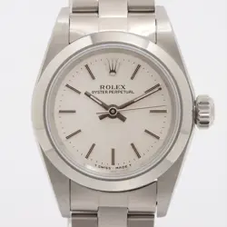 ROLEX OYSTER PERPETUAL 67180 SS AT SILVER-FACE