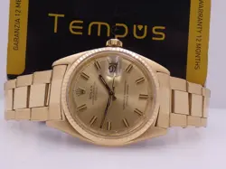 ROLEX DATEJUST 36 1601 WIDE BOY DIAL 18KT FULL GOLD YEAR 1966 AUTOMATIC WATCH