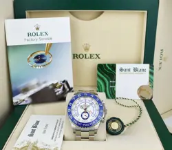 ROLEX - 44MM STAINLESS STEEL YACHTMASTER II MERCEDES HANDS 116680 - SANT BLANC