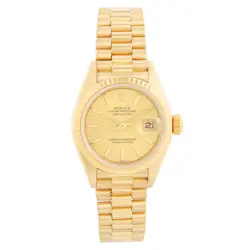 ROLEX 69178 LADIES PRESIDENT 18K YELLOW GOLD  WATCH WITH ROLEX BOX AND BOOKS