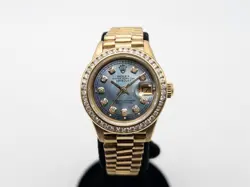 $30,000 ROLEX DATEJUST PRESIDENT 2CT DIAMOND 18K YELLOW GOLD LADIES WATCH 69178