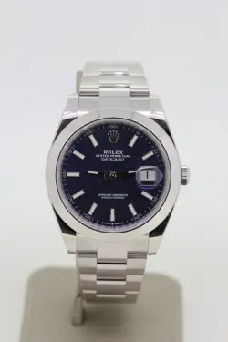 2022 ROLEX DATEJUST 41 AUTOMATIC BLUE DIAL MEN'S WATCH 126300 - FULL SET