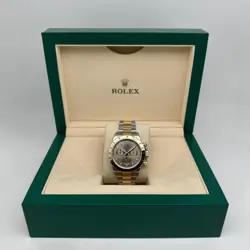 ROLEX DAYTONA 116523 18K YELLOW GOLD STEEL GREY DIAL AUTOMATIC MENS WATCH