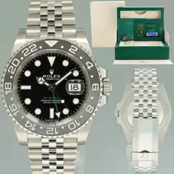 2025 NEW PAPERS ROLEX GMT MASTER II BRUCE WAYNE JUBILEE CERAMIC 126710GRNR WATCH