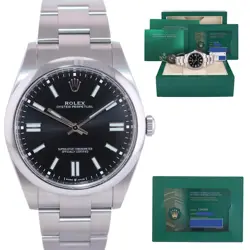2024 NEW PAPERS ROLEX 124300 OYSTER PERPETUAL STEEL 41MM BLACK WATCH BOX