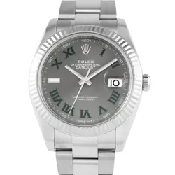 ROLEX DATEJUST 41 WIMBLEDON DIAL OYSTER WATCH 126334
