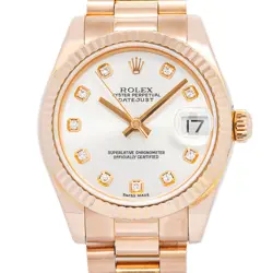 ROLEX DATEJUST 178275 AUTO 18K ROSE GOLD PRESIDENT SILVER DIAL WOMEN WATCH 31MM