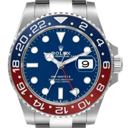 ROLEX GMT MASTER II WHITE GOLD PEPSI BEZEL BLUE DIAL MENS WATCH 126719