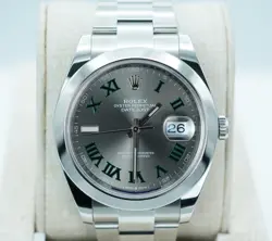 ROLEX 126300 DATEJUST 41 WIMBLEDON DIAL OYSTER BAND 2021 WARRANTY FULL SET