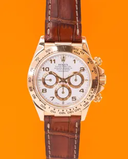 ROLEX COSMOGRAPH DAYTONA 40MM 116518 YELLOW GOLD WHITE DIAL ARABIC