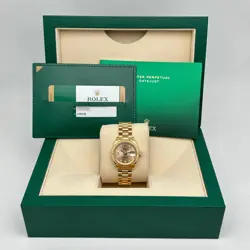 ROLEX DATEJUST PRESIDENT 279178 18K YELLOW GOLD DIAMOND CHAMPAGNE DIAL WATCH B&P