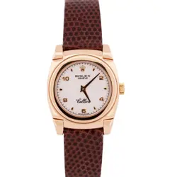 PAPERS ROLEX CELLINI CESTELLO WHITE ARABIC 18K ROSE GOLD 26MM WATCH 5310 BOX