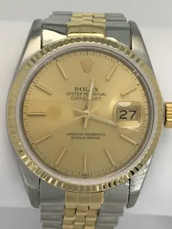 ROLEX 16018 18K STAINLESS STEEL OYSTER PERPETUAL 34MM WATCH (AP1121584)