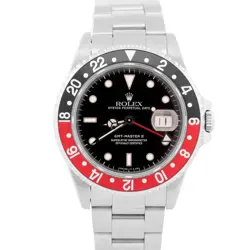MINT ROLEX GMT-MASTER II 40MM COKE RED BLACK NO-HOLES STAINLESS OYSTER 16710