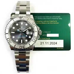 2024 ROLEX YACHT-MASTER 40 116622, STEEL & PLATINUM, DARK RHODIUM, BOX & PAPERS