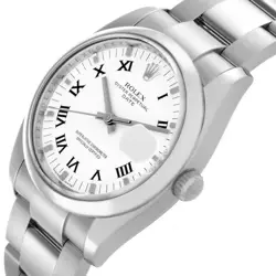 2017 Men's Rolex 34mm Date Stainless Steel Watch with White Dial & Smooth Bezel.