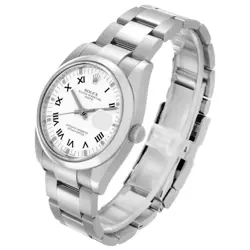 2017 Men's Rolex 34mm Date Stainless Steel Watch with White Dial & Smooth Bezel.