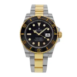 ROLEX SUBMARINER 18K YELLOW GOLD STEEL AUTOMATIC MEN'S WATCH 116613LN