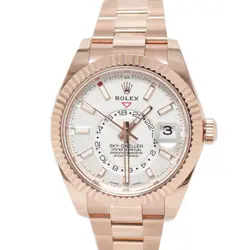 ROLEX SKY-DWELLER 42MM WHITE DIAL WATCH 326935 ROSE GOLD