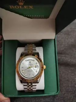 ROLEX DAY-DATE SILVER PRESIDENT BRACELET WITH SILVER BEZEL