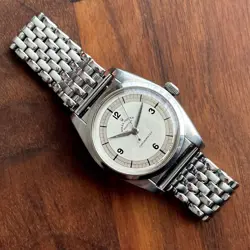 ROLEX OYSTER PERPETUAL ANTIQUE SILVER DUAL HAND WINDING WRISTWATCH