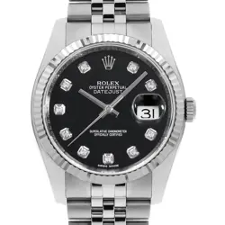 ROLEX DATEJUST 10P DIAMOND 116234G BLACK 5 ROW JUBILEE BRACELET RANDOM NUMBE...