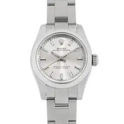 ROLEX OYSTER PERPETUAL 176200 SILVER BAR RANDOM NUMBER SECOND HAND WOMEN