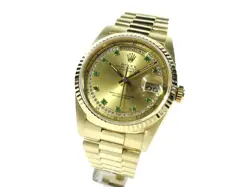 ROLEX 18238LE DAY DATE 36 GENUINE DIAMOND & EMERALD K18YG  TO200680
