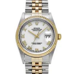 USED ROLEX DATEJUST 16233 WHITE CASE SIZE 36×36MM MEN'S WATCH #422114