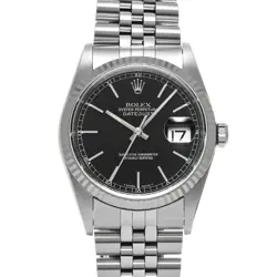 USED ROLEX DATEJUST 16234 BLACK CASE SIZE 36×36MM MEN'S WATCH #431474