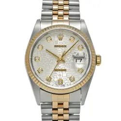 USED ROLEX DATEJUST 16233G SILVER CASE SIZE 36×36MM MEN'S WATCH #41854