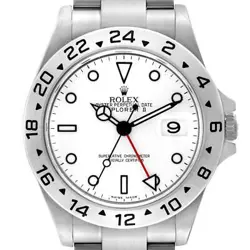 ROLEX EXPLORER II POLAR WHITE DIAL STEEL MENS WATCH 16570 BOX CARD